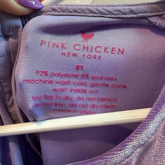 Pink Chicken Purple Rowan Velour Puff Sleeve spring Ruffle Top 8 - Picture 2 of 5